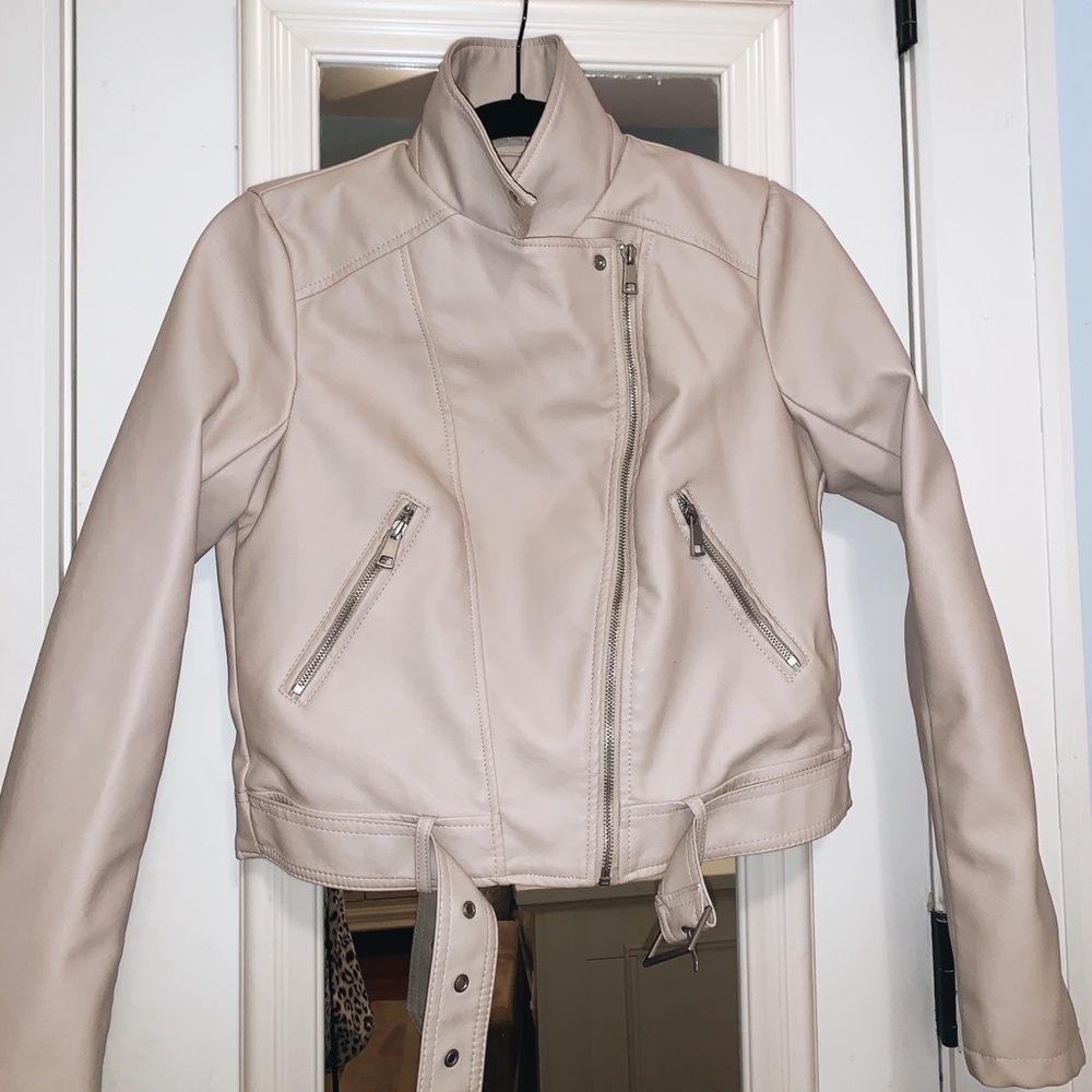 Pale Pink/Nude Leather Jacket